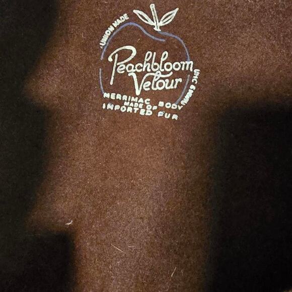 Vintage 1940s/50s Union Made Merrimac Peachbloom Velour Beret by Marshall Field - Picture 6 of 6